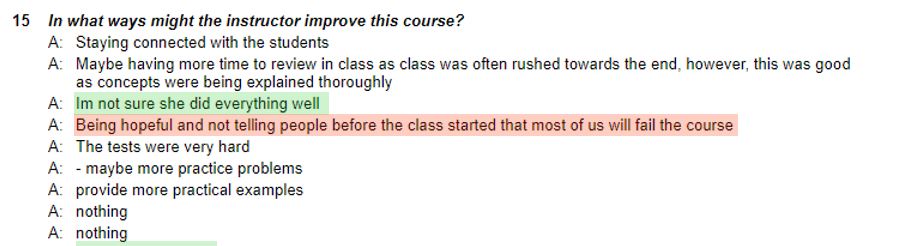 What My Students Said In My Faculty Review PART&nbsp;2!!!!!